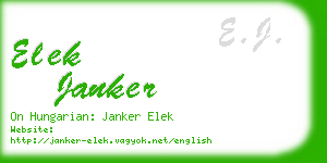 elek janker business card